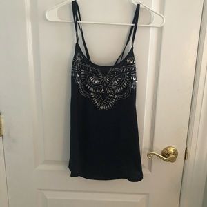 Navy Sequin Tank Top from Abercrombie